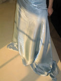 Sexy Mermaid Strapless Light Sky Blue Satin Prom Dresses Party Dress Summer 20th Birthday Outfits Birthday Dresses HZ1121