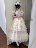 Cute Ball Gown Off The Shoulder Lilac Summer 18th White With Sleeves Birthday Dress Lolita Dress Birthday Outfits HZ1121