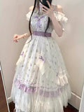 Cute Ball Gown Off The Shoulder Lilac Summer 18th White With Sleeves Birthday Dress Lolita Dress Birthday Outfits HZ1121