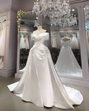 Vintage Wedding Dress Ball Gown Off The Shoulder White Summer Long Wedding Dresses Bridal Gowns HZ1121