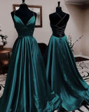 Classy A Line Spaghetti Straps Green Backless Formal Prom Gown Summer Wedding Guest Dress Bridal Guest Dresses Wedding Outfits For Guest HZ1121