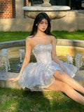 Cute A line Sweetheart Short Organza Formal 8th Grade Homecoming Dress Summer Middle School Hoco Dresses Birthday Outfits HZ1121
