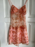Cute A line Spaghetti Straps Short Pink Sequin Formal 8th Grade Homecoming Dress Summer Middle School Hoco Dresses Birthday Outfits HZ1121