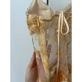 Cute A line Spaghetti Straps Short Gold Sequin Formal 8th Grade Homecoming Dress Summer Middle School Hoco Dresses Birthday Outfits HZ1121