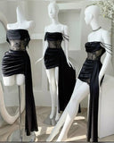Vintage Sheath Strapless Little Black Dress Short Mini Formal 8th Grade Homecoming Dresses Summer Middle School Hoco Dress Birthday Outfits HZ1121