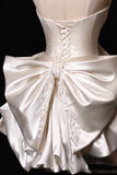Simple Wedding Dress Sheath Strapless Summer Short Wedding Dresses Bride Dress Bridal Gowns With Bow HZ1121