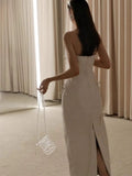 Vintage Wedding Dress Sheath Strapless Ivory Bow-knot Summer Beach Long Wedding Dresses Bridal Gowns HZ1121