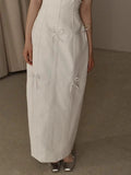 Vintage Wedding Dress Sheath Strapless Ivory Bow-knot Summer Beach Long Wedding Dresses Bridal Gowns HZ1121