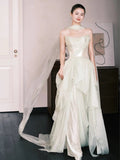Sexy A line Strapless Light Mint Green Chiffon Sleeveless Prom Dresses Party Dress Summer Birthday Outfits Birthday Dresses HZ1121