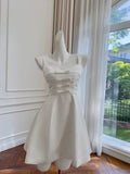 Pretty A line Straps White Summer 16th Birthday Dresses For Teens Hoco Dress Mini 18th Birthday Outfit Cocktail Dresses For Women HZ1121