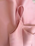 Vintage A line Square Neck Pink Long Evening Party Gowns Evening Formal Dresses Prom Dress HZ1121