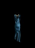 Vintage Mermaid Teal Blue Mother Of Bride Dress Satin Party Gown Knee Length For Summer Women Wedding HZ1121