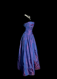 Classy Ball Gown Strapless Grape Taffeta Long Prom Dresses Party Dress Birthday Outfits Graduation Dresses HZ1121