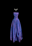 Classy Ball Gown Strapless Grape Taffeta Long Prom Dresses Party Dress Birthday Outfits Graduation Dresses HZ1121