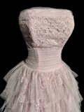 Pretty Ball Gown Strapless Tulle Light Pink Long Quinceanera Dress Formal Gowns Vestido De 15 Anos Sweet 16 Dress HZ1121