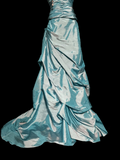 Pretty Ball Gown Sweetheart Blue Taffeta Long Quinceanera Dress Formal Gowns Vestido De 15 Anos Sweet 16 Dress HZ1121