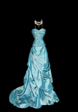 Pretty Ball Gown Sweetheart Blue Taffeta Long Quinceanera Dress Formal Gowns Vestido De 15 Anos Sweet 16 Dress HZ1121