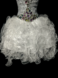 Pretty Ball Gown Sweetheart White Tulle Mini Short Formal 8th Grade Homecoming Dresses Summer Middle School Hoco Dress Birthday Outfits HZ1121