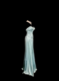 Vintage Mermaid Sweetheart Light Sky Blue Satin Long Prom Dresses Party Dress 20th Birthday Outfits Graduation Dresses HZ1121