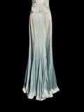 Vintage Mermaid Sweetheart Light Sky Blue Satin Long Prom Dresses Party Dress 20th Birthday Outfits Graduation Dresses HZ1121