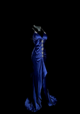 Vintage High Low Spaghetti Straps Royal Blue Satin Long Prom Dresses Party Dress 20th Birthday Outfits Graduation Dresses HZ1121