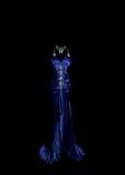 Vintage High Low Spaghetti Straps Royal Blue Satin Long Prom Dresses Party Dress 20th Birthday Outfits Graduation Dresses HZ1121