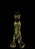 Vintage Mermaid Halter Olive Green 1950s Retro Classy Satin Long Prom Dresses Party Dress 21st Birthday Outfits Graduation Dresses HZ1121