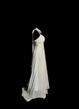Vintage Bridal Dress Sheath Halter Chiffon White Long Wedding Dress Simple Wedding Dresses Modest Wedding Gowns HZ1121