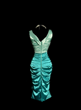 Vintage Sheath Square Neck Sleeveless Blue Satin Petite Mother Of Bride Dress Party Gown Knee Length For Summer Women Wedding HZ1121