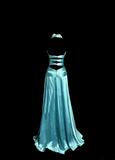 Vintage A line Halter Blue 1950s Retro Classy Satin Long Prom Dresses Party Dress 21st Birthday Outfits Graduation Dresses HZ1121