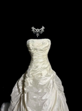 Vintage Bridal Dress Ball Gown Strapless Ivory Taffeta Long Wedding Dress Retro Wedding Dresses Modest Wedding Gowns HZ1121