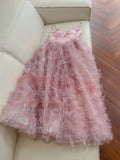 Elegant A line Spaghetti Straps Pink Long Evening Party Gowns Evening Formal Dresses Prom Dress HZ1121