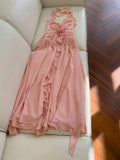 Elegant A line Blush Pink Sleeveless Chiffon Long Evening Party Gowns Evening Formal Dresses Prom Dress HZ1121