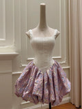 Pretty Ball Gown Square Neck Floral Summer 16th Birthday Dresses For Teens Hoco Dress Mini 18th Birthday Outfit Cocktail Dresses For Women HZ1121