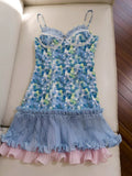 Pretty A line Spaghetti Straps Floral Summer 16th Birthday Dresses For Teens Hoco Dress Mini 18th Birthday Outfit Cocktail Dresses For Women HZ1121