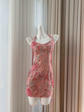 Pretty Sheath Spaghetti Straps Pink Sequin Summer 16th Birthday Dresses For Teens Hoco Dress Mini 18th Birthday Outfit Cocktail Dresses For Women HZ1121