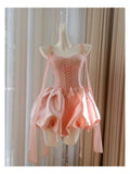 Pretty Ball Gown Sweetheart Sleeveless Satin Pink Summer 16th Birthday Dresses For Teens Hoco Dress Mini 18th Birthday Outfit Cocktail Dresses For Women HZ1121