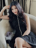 Pretty Sheath High Neck Black Summer 16th Birthday Dresses For Teens Hoco Dress Mini 18th Birthday Outfit Cocktail Dresses For Women HZ1121