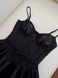 Trendy Ball Gown Spaghetti Straps Black Lace Formal Short 8th Grade Homecoming Dress Summer Middle School Hoco Dresses Birthday Outfits HZ1121