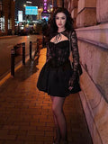 Trendy Ball Gown Spaghetti Straps Black Lace Formal Short 8th Grade Homecoming Dress Summer Middle School Hoco Dresses Birthday Outfits HZ1121