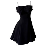 Trendy A line Spaghetti Straps White Satin Formal Short 8th Grade Homecoming Dress Summer Middle School Hoco Dresses Birthday Outfits HZ1121