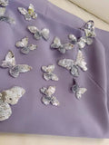 Cute A line Spaghetti Straps Lilac Satin 8th Graduation Dresses Homecoming Dress Summer Middle School Formal Baddie Hoco Dresses Cocktail Dress HZ1121