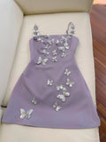 Cute A line Spaghetti Straps Lilac Satin 8th Graduation Dresses Homecoming Dress Summer Middle School Formal Baddie Hoco Dresses Cocktail Dress HZ1121