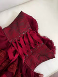 Cute Ball Gown Spaghetti Straps Burgundy Lace 8th Graduation Dresses Homecoming Dress Summer Middle School Formal Baddie Hoco Dresses Cocktail Dress HZ1121