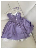Trendy Ball Gown Sweetheart Lilac Satin Sleeveless Formal Short 8th Grade Homecoming Dress Summer Middle School Hoco Dresses Cocktail Dress Birthday Outfits HZ1121