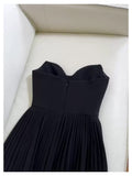 Elegant A line Spaghetti Straps Black Chiffon Sleeveless Long Evening Party Gowns Evening Formal Dresses Prom Dress HZ1121