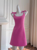 Trendy A Line Square Neck Pink Satin Formal Short 8th Grade Homecoming Dress Summer Middle School Hoco Dresses Birthday Outfits HZ1121