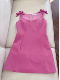 Trendy A Line Square Neck Pink Satin Formal Short 8th Grade Homecoming Dress Summer Middle School Hoco Dresses Birthday Outfits HZ1121