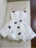 Trendy Ball Gown Spaghetti Straps White Sleeveless Formal Short 8th Grade Homecoming Dress Summer Middle School Hoco Dresses Cocktail Dress Birthday Outfits HZ1121