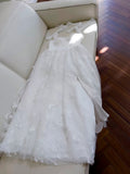 Elegant A line Straps White Lace Sleeveless Long Evening Party Gowns Evening Formal Dresses Prom Dress HZ1121